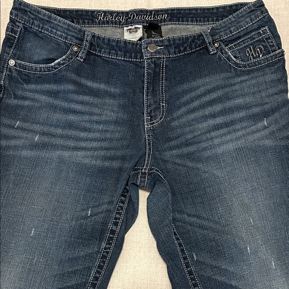 Harley-Davidson Jeans Women's Size 20 Boot Cut Embellished Rhinestone Wings - Picture 12 of 13